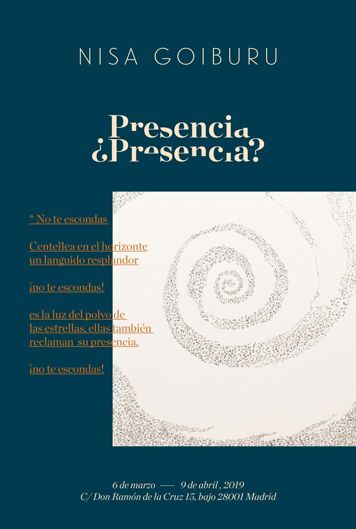 «Presencia ¿Presencia?» – Cruz bajo (Madrid 2019)